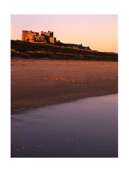 Bamburgh Castle from the dunes, Northumberland.
