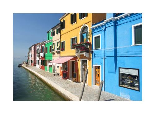 The colouful island of Burano, in the Venetian lagoon. 