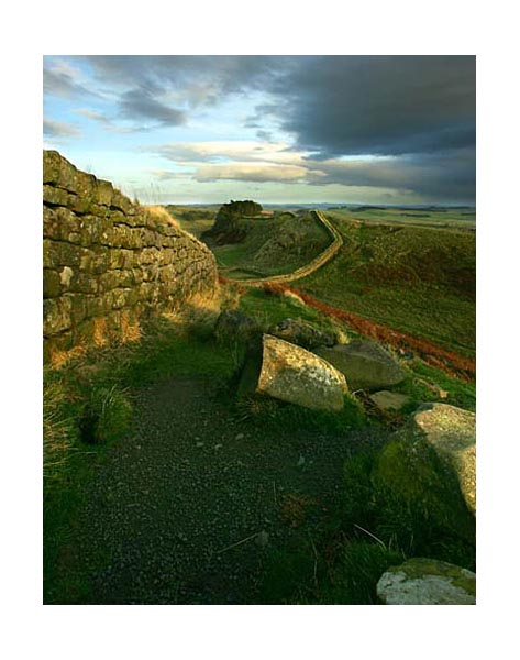 Hadrians wall near Halsteads, Northumberland.