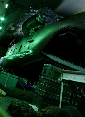 As I boarded the C17 I was amazed at its size, here a Chinook helicopter takes up only have the room.