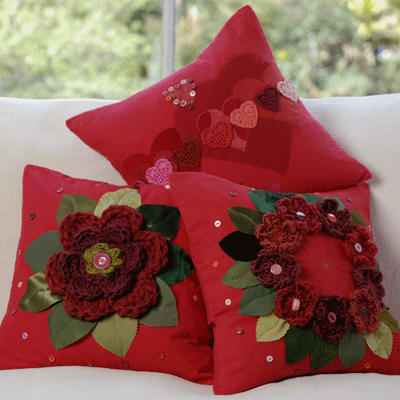 Racy Red Wool Cushions