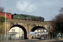 Oliver Cromwell crossing the Dover Road viaduct, Folkestone.