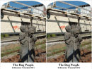 Stereoscopic view of the Rug People at Folkestone.