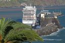 A visiting cruise ship