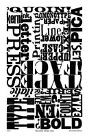Type face tea towel - black on unbleached cotton