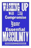 'Washing Up' tea towel - blue on white cotton