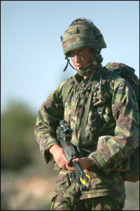 HRH Prince William on military exercise.