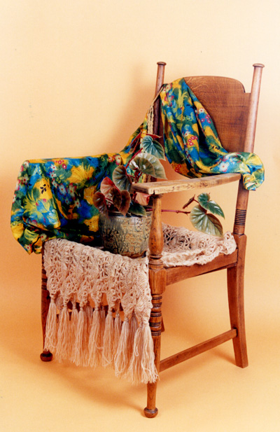 Antique chair & scarves