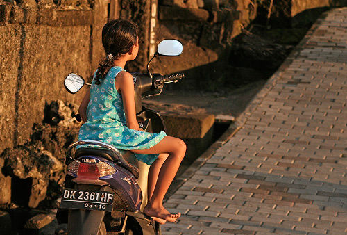 Girl on motorcycle