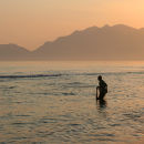 Fishing at sunrise