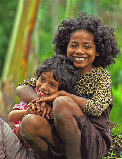 Two girls at Bena village