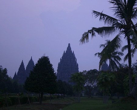 Prambanan at night