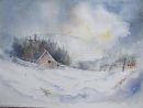 Longback Cottage Nr Kirknewton in the Cheviot Hill. Painted as a demonstration piece for Coldstream Watercolour group.