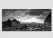Capel Curig, Quarry Houses Pano 2 -Black & White 