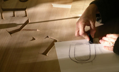 Inscription for oak table