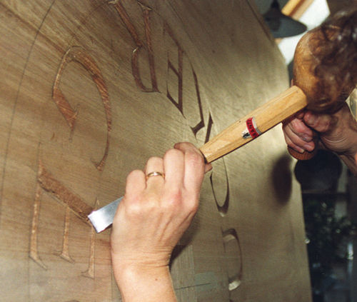 Carving lettering