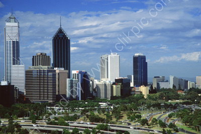 Australia, WA, Perth, City skyline from Kings Park