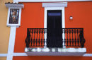Caribbean, Puerto Rico, San Juan, colourful window