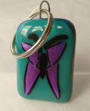 Fused glass key ring