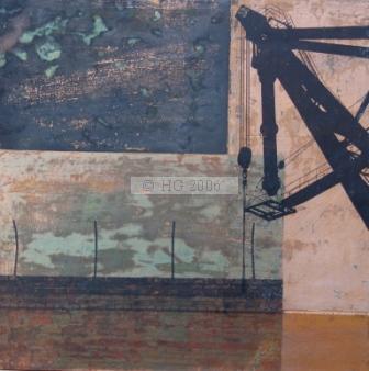 Ghetto I 35 x 35 cm mixed media on copper and board 