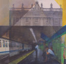 hg474 Waiting Madrid mixed media on board 35x35cm 2009