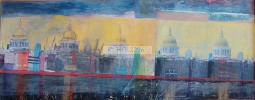 St. Paul's Montage 40 x 100 cm. mixed media on board