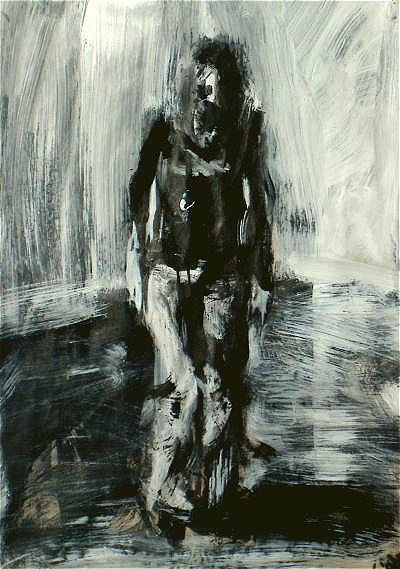 �Rebecca Standing� . 83.5 x 59 cm.
Acrylic, ink and emulsion on paper.
