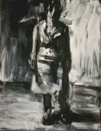 'Jessika Standing'. 152.4 x 119.3 cm.
Ink and acrylic on board.