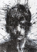 'Head of Mike 4' Ink and acrylic on Paper.