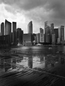 Singapore skyline reflection