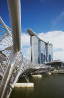 Helix Bridge and Marina Bay Sands Hotel
