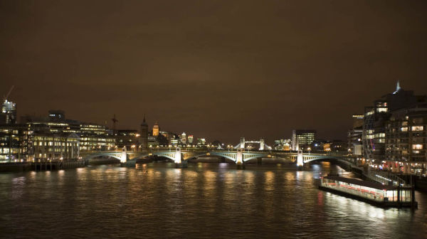 South Bank pier at night 