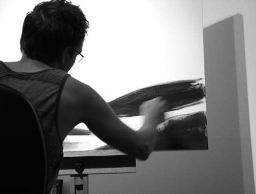 Artist at work.