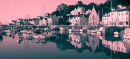 St Aubin's Harbour, Duo Tone (pink and jade)