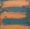 Traces - orange -green. Oil on board. 23 x 23 cm
