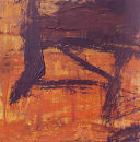 Landform 3.  Acrylic on card. 12 x 12 cm