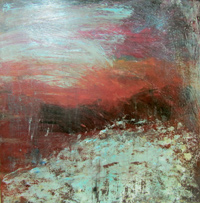 Fire and ice. Acrylic on card.