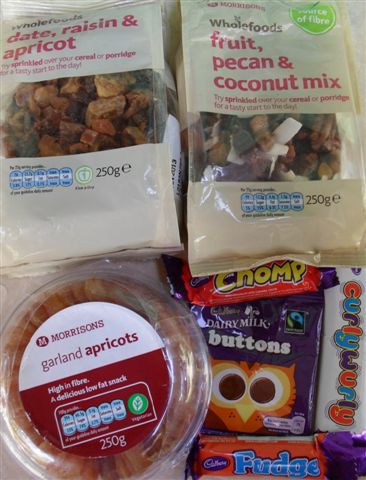 dried fruit and chocolates