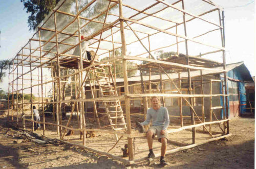 monkey enclosure under construction