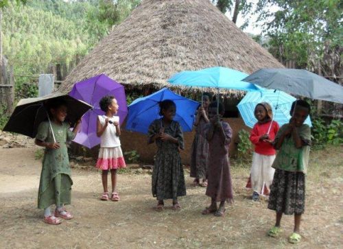 parasols for the Grade 1 girls