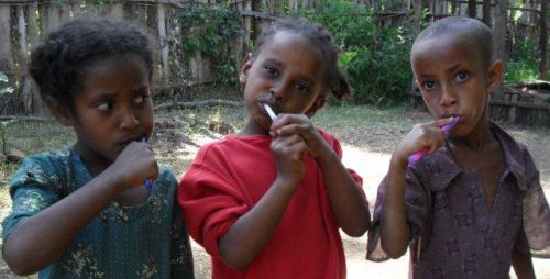 instilling in Grades 1s the habit of toothbrushing