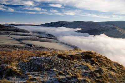 Mist covers Ullswater from Yew Crag
