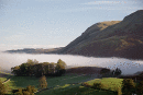 Autumn mist over Howtown, Ullswater