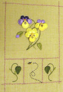 Stumpwork Violets
