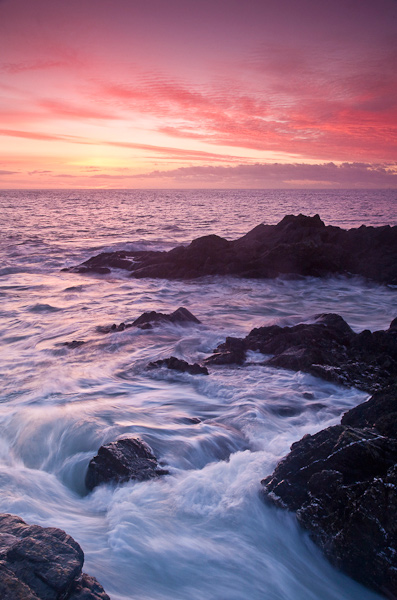 Rocks and swell at dawn