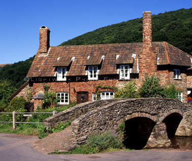 Packhorse Bridge, Allerford, Somerset, England, UK.