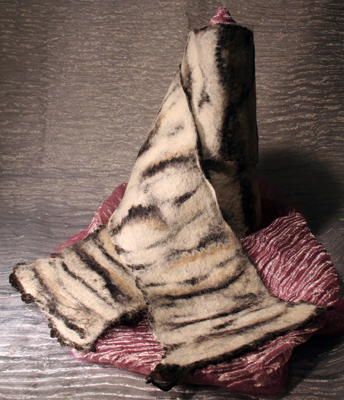 Cream nuno felt scarf
