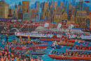 The Arrival of The Queen Mary in New York on her maiden voyage from Southampton