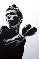BEZ - HAPPY MONDAYS.SIZE: 30"X20".