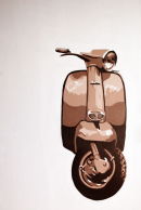 LAMBRETTA SX200 - BROWN.
SIZE: 36" X 24".